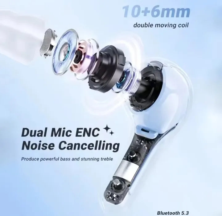 Air 39 Earbuds wireless Transparent airpods Air39 Bluetooth Gaming EARBUDS LED Display Super Bass HD sound Quality Trendy earphone Latest Technology Water Proof HD Calling TWS Technology Sports Headphone