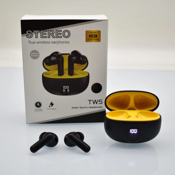 Professional Display Earbuds Stereo 895b Wireless Bluetooth Earbuds | Mic In-ear Headphones With Led Display | Type C Fast Charging | Bluetooth 5.3 For Android/iphone ( With Cable – With Box )