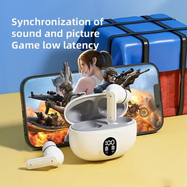 Professional Display Earbuds Stereo 895b Wireless Bluetooth Earbuds | Mic In-ear Headphones With Led Display | Type C Fast Charging | Bluetooth 5.3 For Android/iphone ( With Cable – With Box )