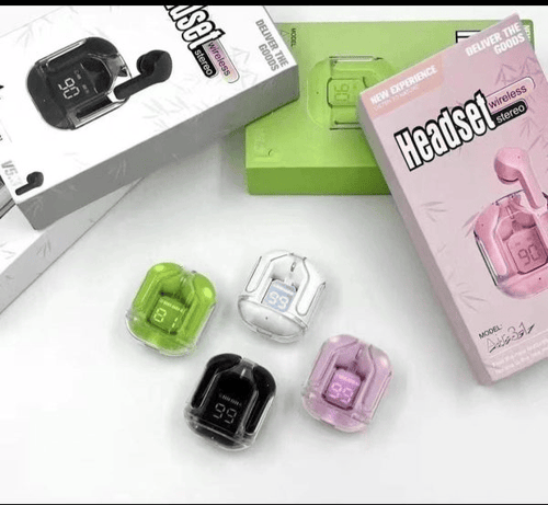 Air 31 Earbuds Wireless Earbuds With Crystal Transparent Case With Type-c Charging | Earbuds Bluetooth 5.3 – With Pouch
