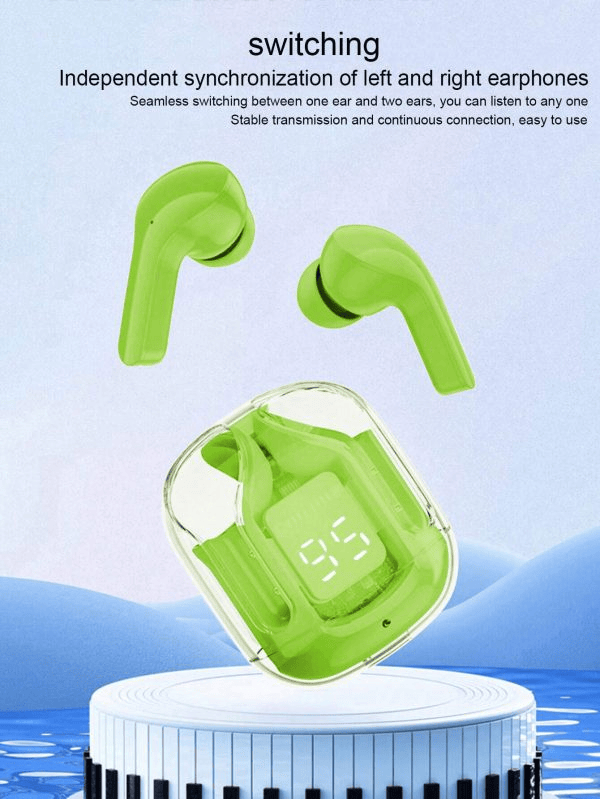 Air 31 Earbuds Wireless Earbuds With Crystal Transparent Case With Type-c Charging | Earbuds Bluetooth 5.3 – With Pouch