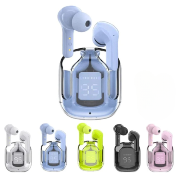 Air 31 Earbuds Wireless Earbuds With Crystal Transparent Case With Type-c Charging | Earbuds Bluetooth 5.3 – With Pouch