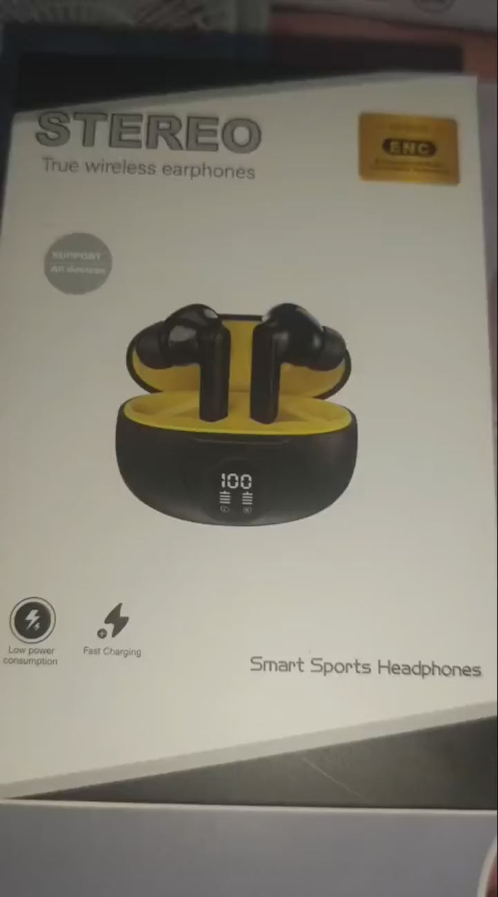 Professional Display Earbuds Stereo 895b Wireless Bluetooth Earbuds | Mic In-ear Headphones With Led Display | Type C Fast Charging | Bluetooth 5.3 For Android/iphone ( With Cable – With Box )
